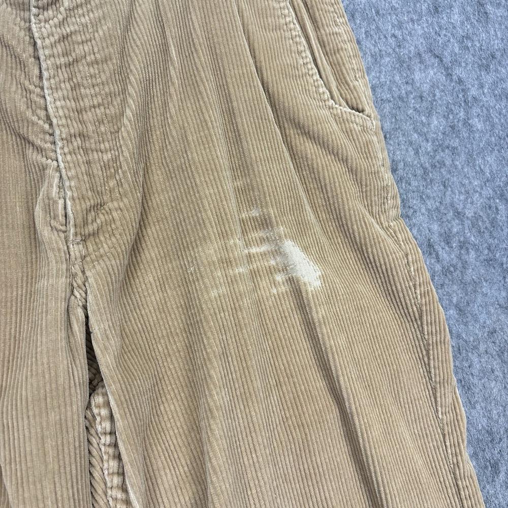 Vintage 1970s Levi's Corduroy Flare Pants 33x29 Tan Talon Zip USA Distressed - Picture 4 of 16